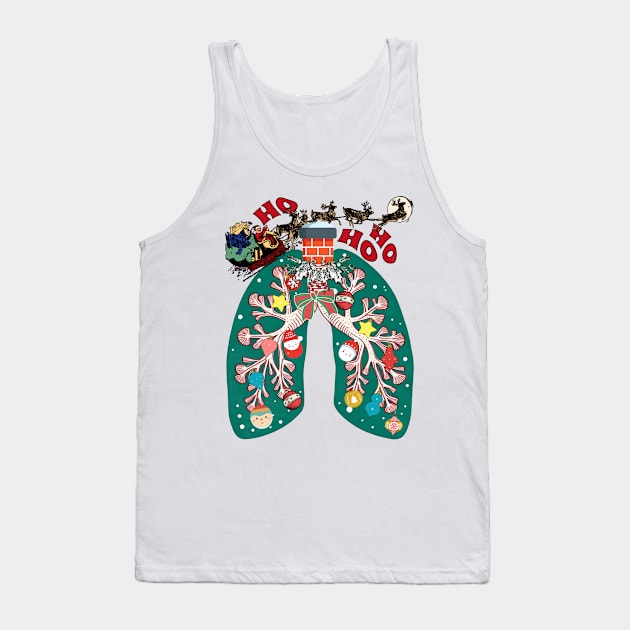 Respiratory Therapist Funny Decorated Lungs Xmas Tank Top by alcoshirts